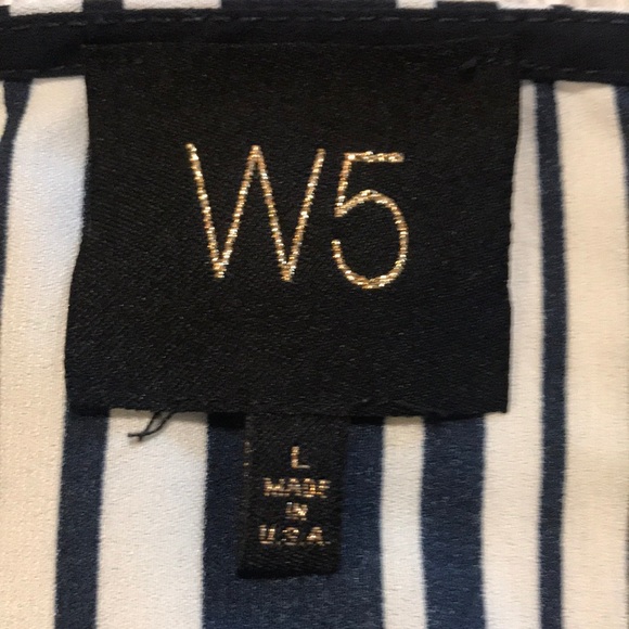 W5 L White and black stripe blouse - Picture 2 of 2